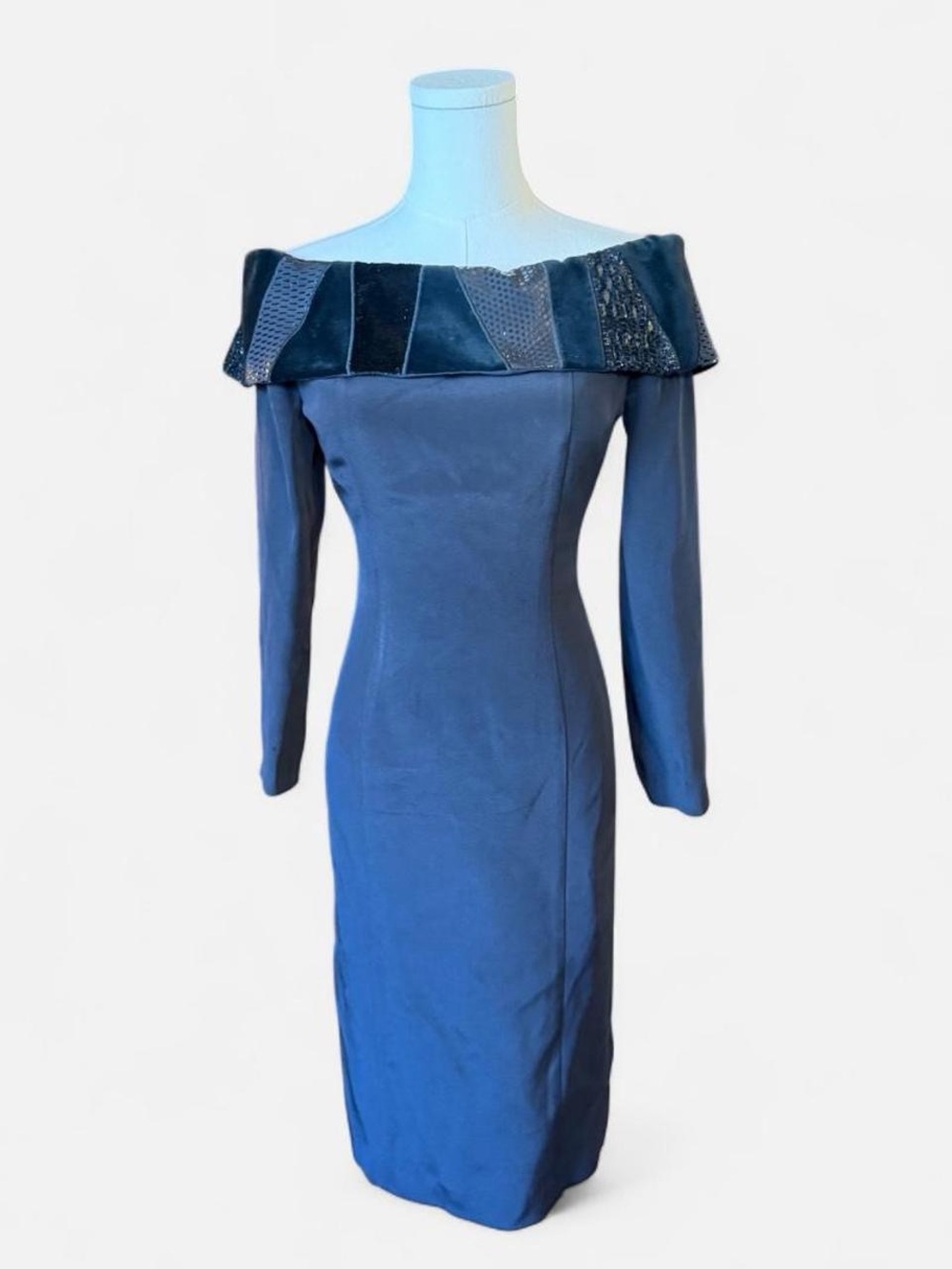 Vintage Louis Féraud Silk Off-Shoulder Dress
